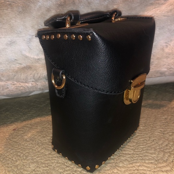 Black Cube Top Handle Soft Handbag - Picture 3 of 3